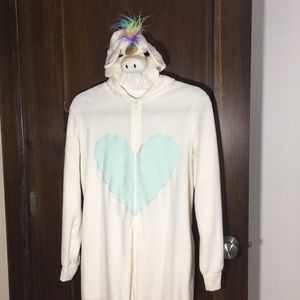 A unicorn onesie